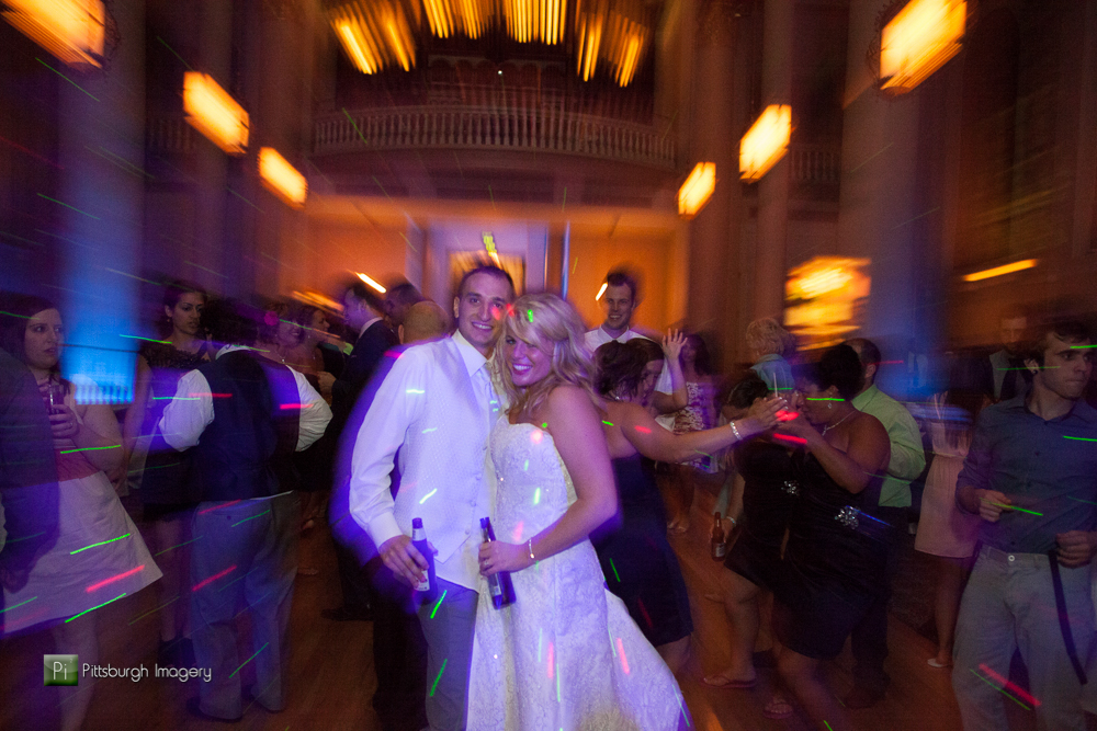 Bride and Groom at their wedding in the Grand Hall at the Priory Pittsburgh.
