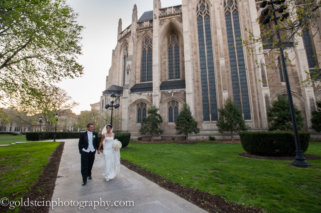 Fairmont Hotel Wedding Ceremony: Bride and Groom Walk Beside Chapel