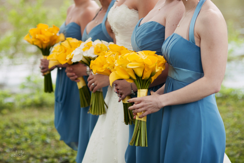 The Links Bloomsburg Wedding White and Yellow Calla Lilly Bouquets