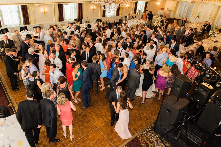 Omni William Penn Wedding Guests Dancing During Reception to Fantastic Band