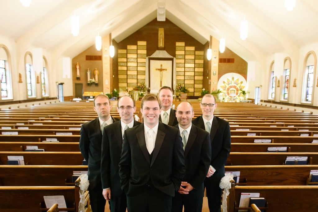 Circuit Center Ballroom Wedding -  Groomsmen in Church