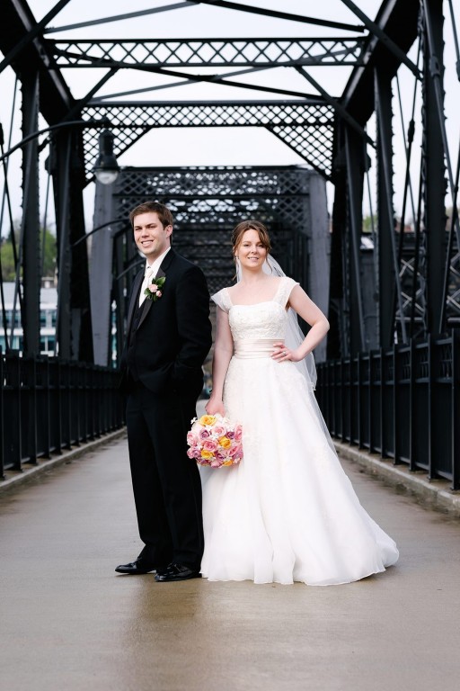 Circuit Center Ballroom Wedding - Bride and Groom on Bridge