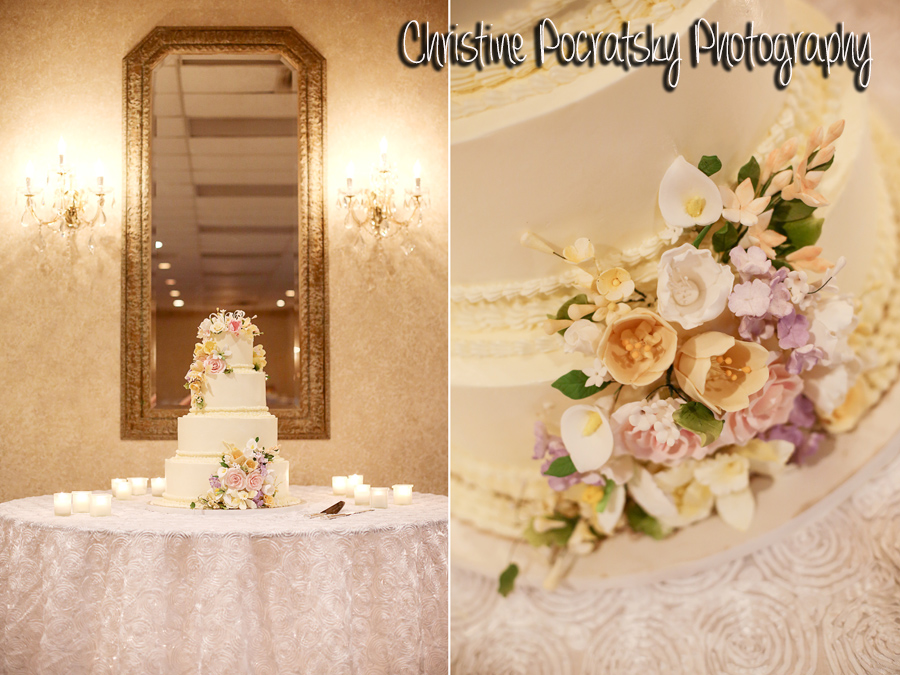 Hopwood Social Hall Wedding Reception - White Floral Wedding Cake