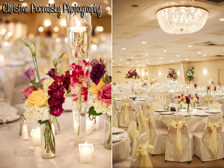 Hopwood Social Hall Wedding Reception - Table Arrangements and Centerpieces