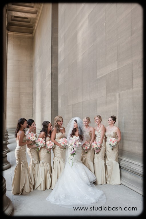 Power Center Ballroom Pittsburgh Wedding - Bride and her Bridesmaids