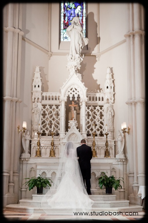Power Center Ballroom Pittsburgh Wedding Ceremony - Couple at the Church Altar