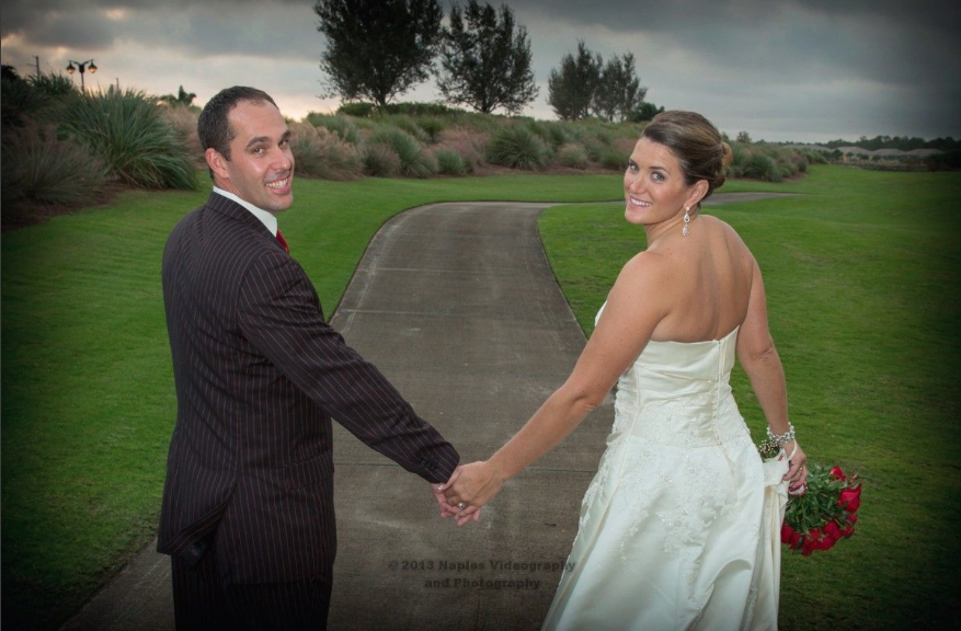 Golf Lodge at the Quarry Naples Wedding - Newlyweds Hold Hands