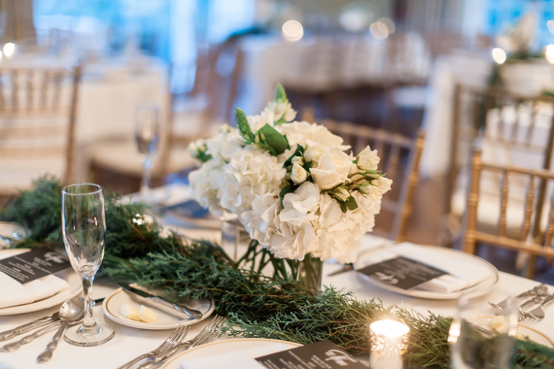 Longue Vue Club Wedding Reception: Winter Decor