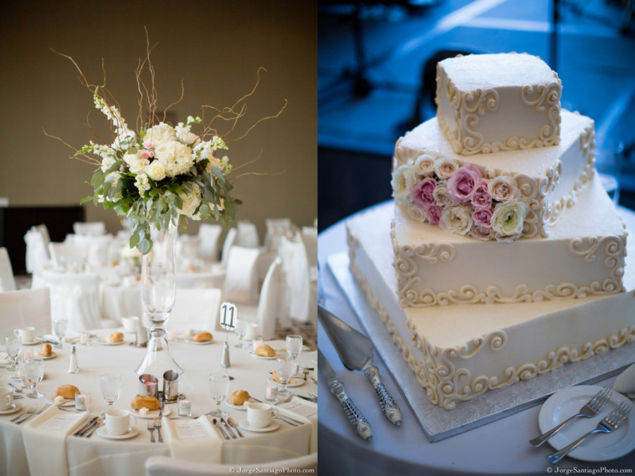 Duquesne University Ballroom Wedding - Reception White Flower Centerpieces