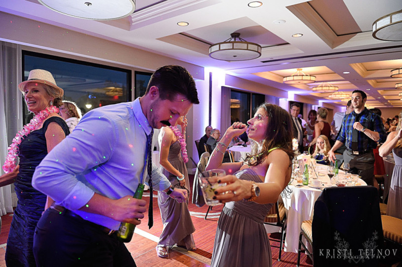 Renaissance Hotel Pittsburgh Wedding: Couple Partying