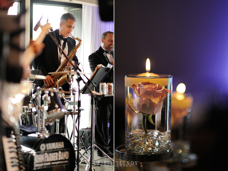 Renaissance Hotel Pittsburgh Wedding Reception: Band Members Performing 