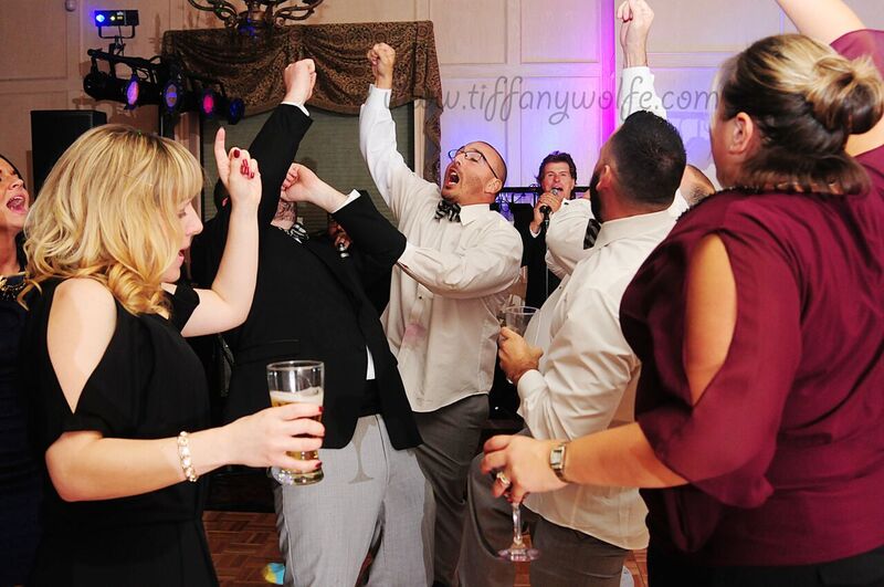 Shakespeare's Restaurant Wedding Guests Dancing Hands Up