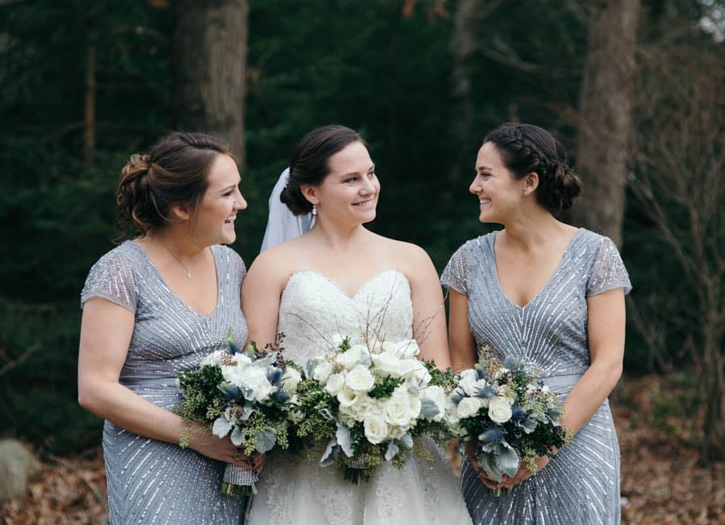 Country Club Pittsburgh Wedding Bride and Two Sisters