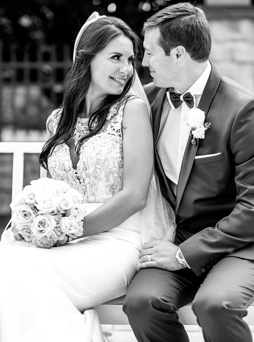 Nemacolin Woodlands Pittsburgh Wedding Black and White Pose